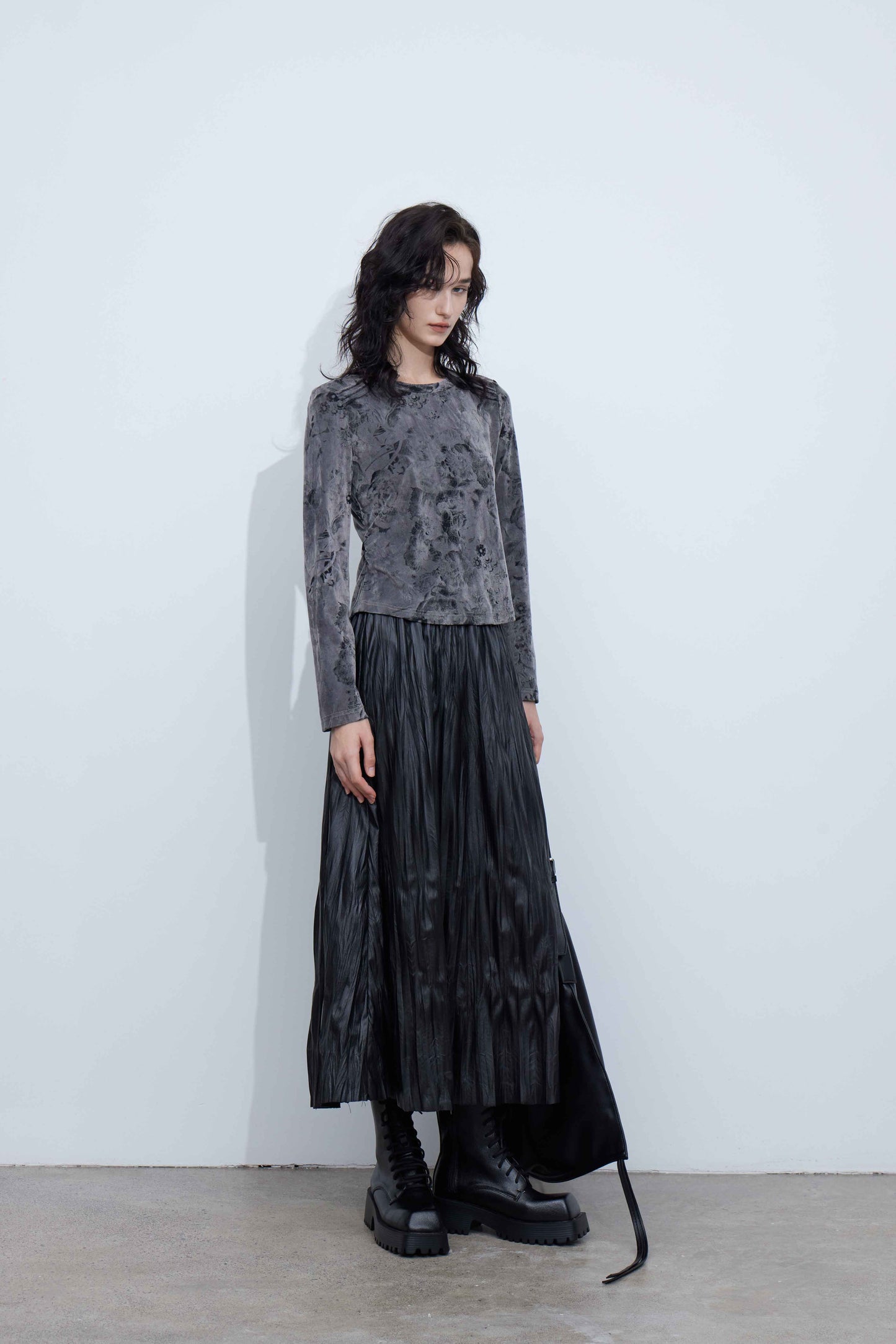 Irregular Pleated Skirt