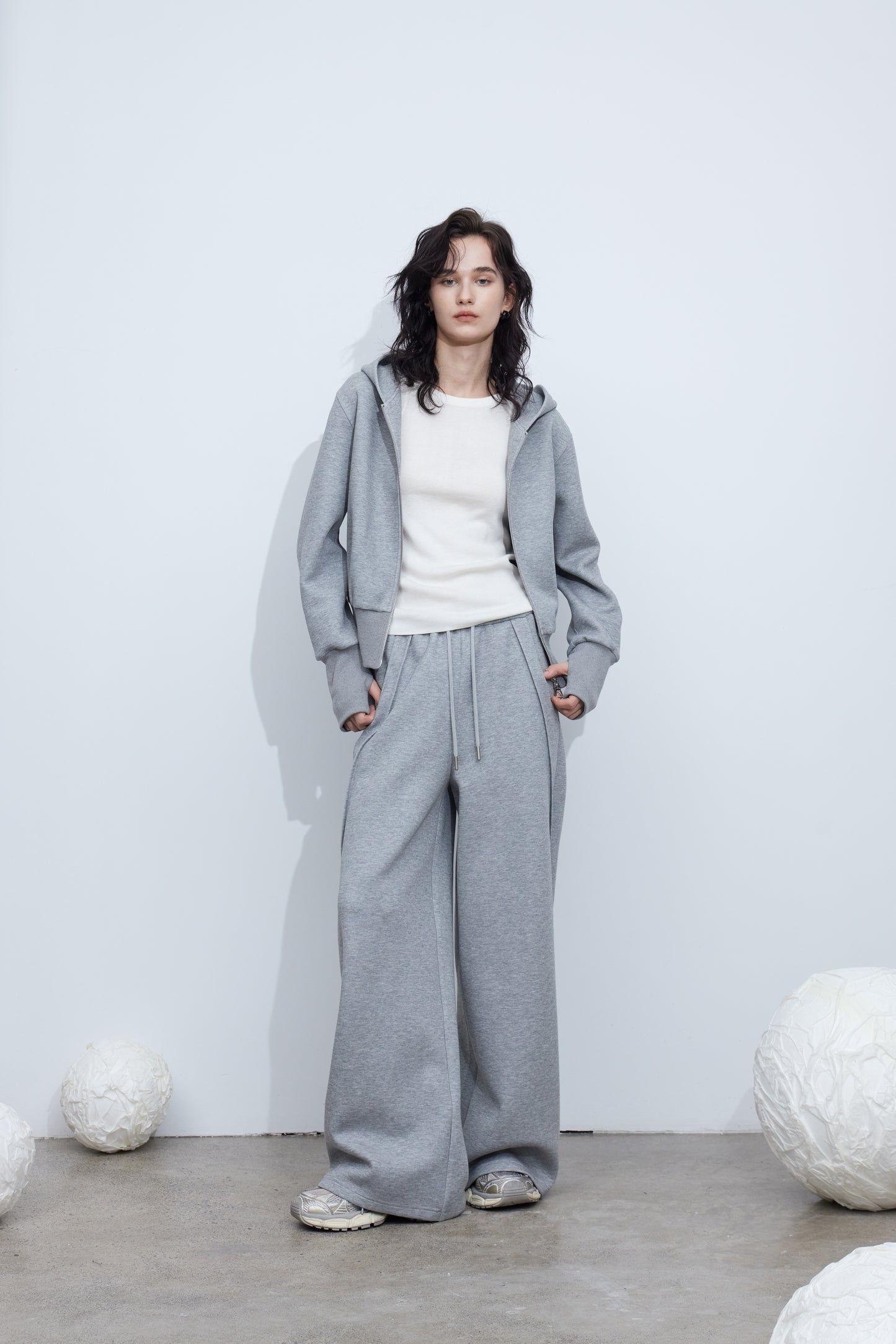 Air-Layer Casual Wide-Leg Pants